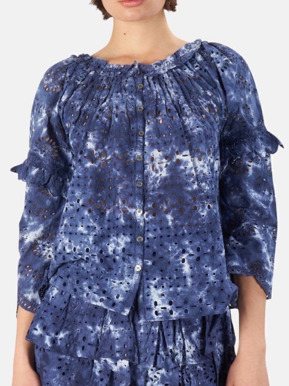 LoveShackFancy Pietro Top in Midnight Hand Dye Size XS NWT